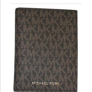 Michael Kors Brown Acorn Passport Wallet Cover